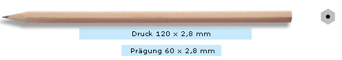 Bleistift naturbelassen 6-eckige Bleistift
