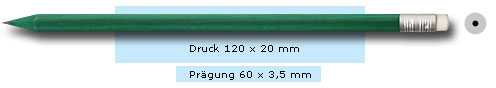 Bleistift aus farbigem Holz mit Radierer