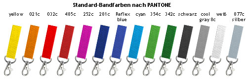  Bandfarben für Lanyards