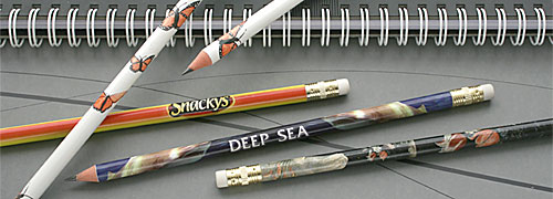 Bleistift mit Radierer und Rundumdruck - 4-farbig CMYK